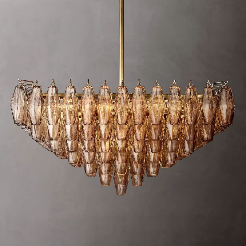 Chara Glass Square Chandelier 32"