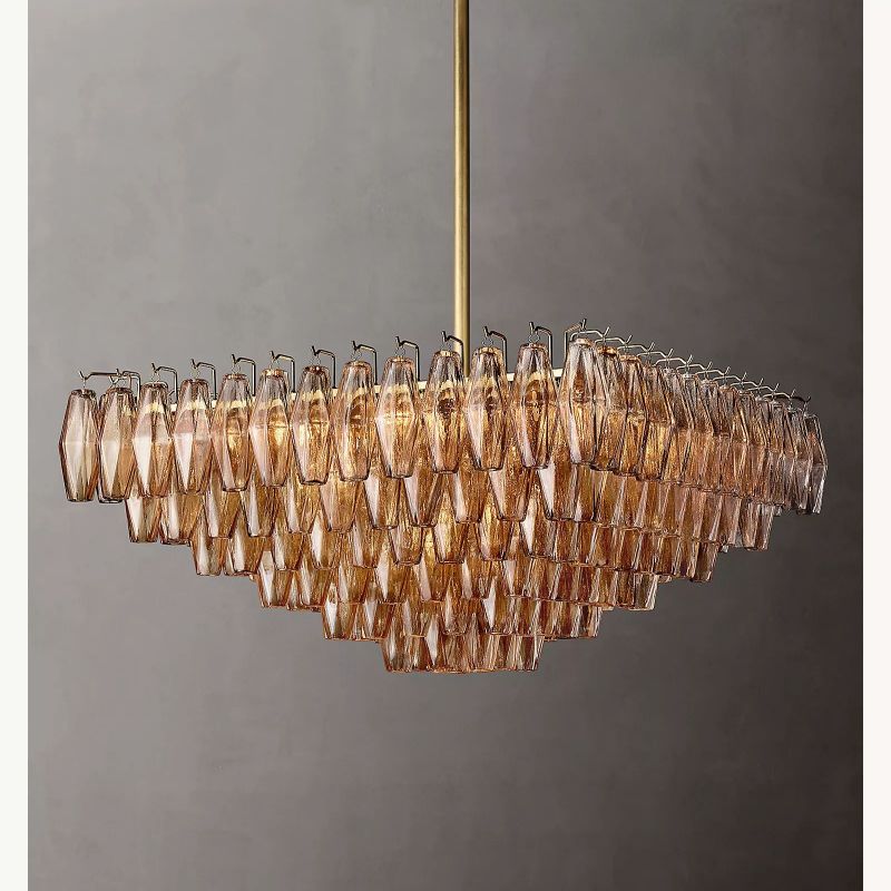 Chara Glass Square Chandelier 32"