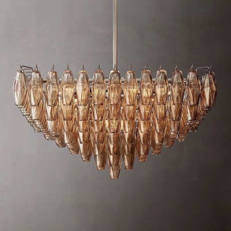 Chara Glass Square Chandelier 32"