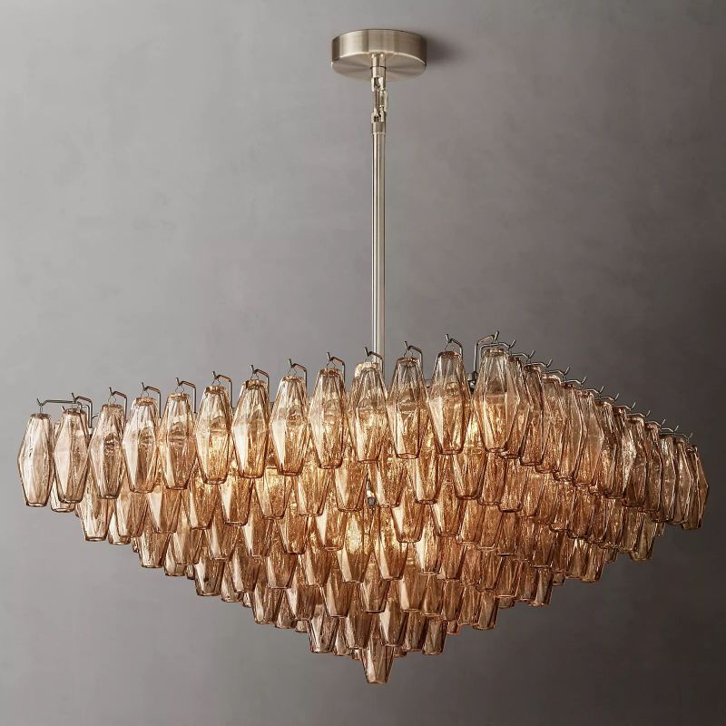 Chara Glass Square Chandelier 32"