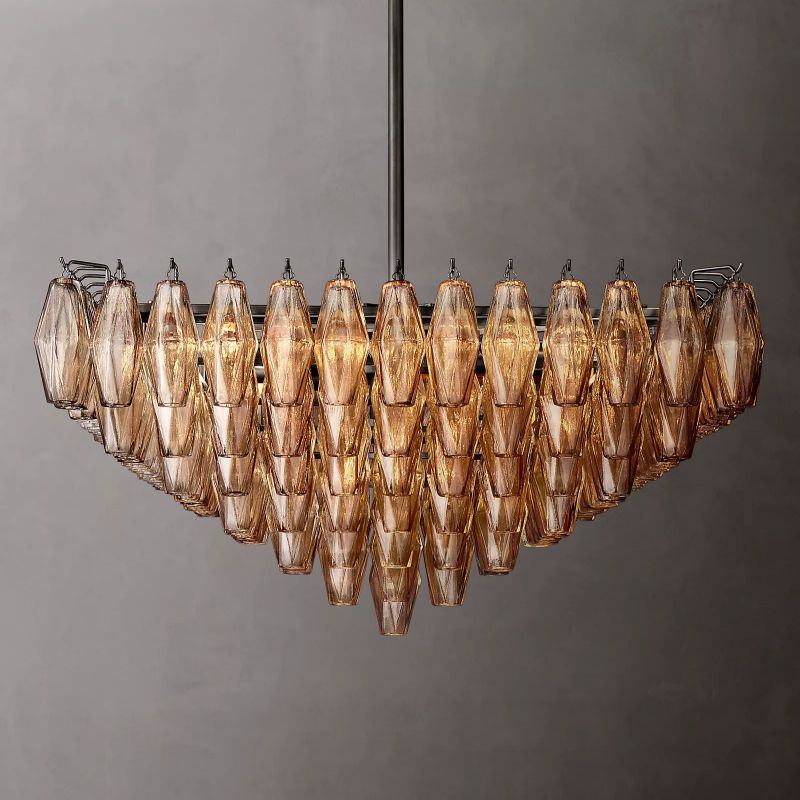 Chara Glass Square Chandelier 32"