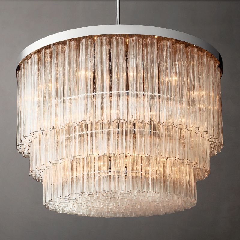 Clele Three Layer Round Chandelier 48"