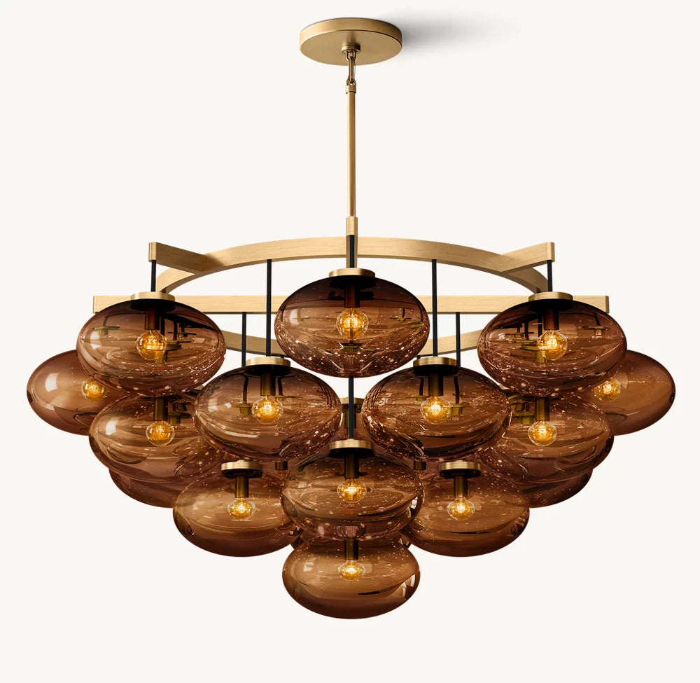 Cabrett Smoke Glass Round Chandelier 48"