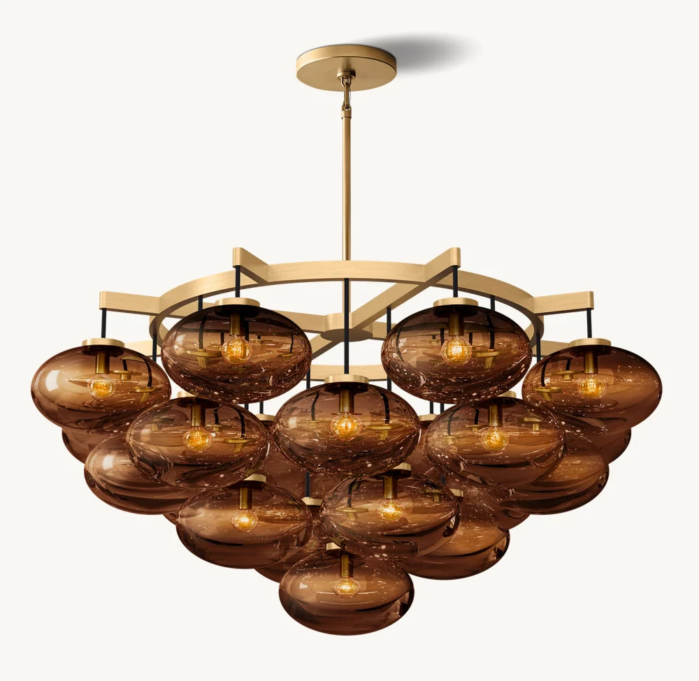 Cabrett Smoke Glass Round Chandelier 48"