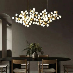 Luxury Escamoles Modern Linear Grape Chandelier