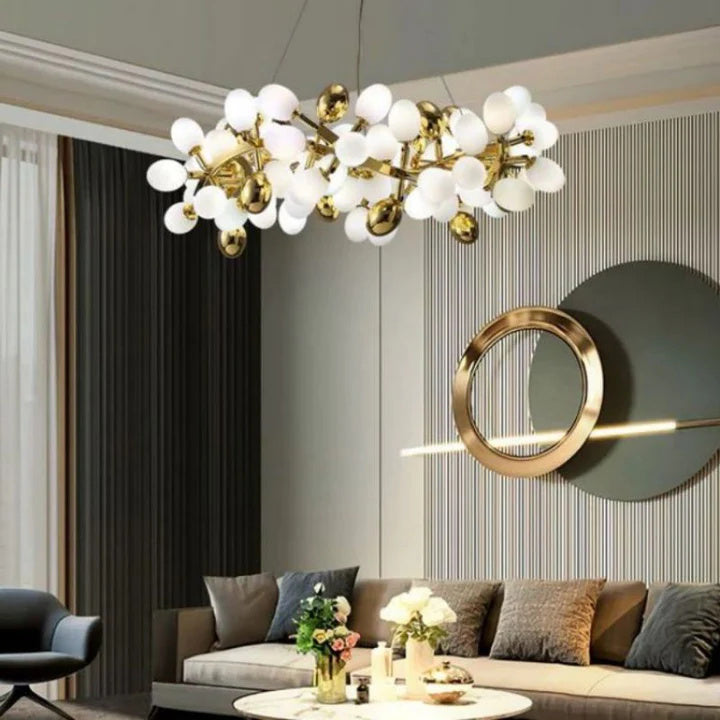 Luxury Escamoles Modern Grape Round Chandelier