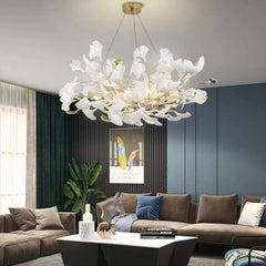 Luxury Ceramic Ginkgo Petal Chandelier