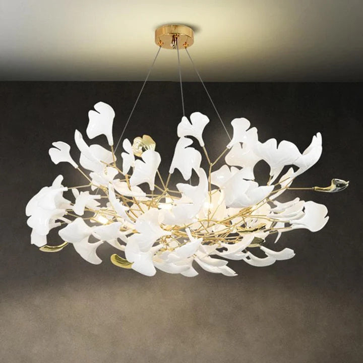 Luxury Ceramic Ginkgo Petal Chandelier