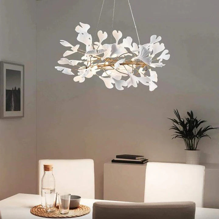 Luxury Ceramic Ginkgo Round Chandelier