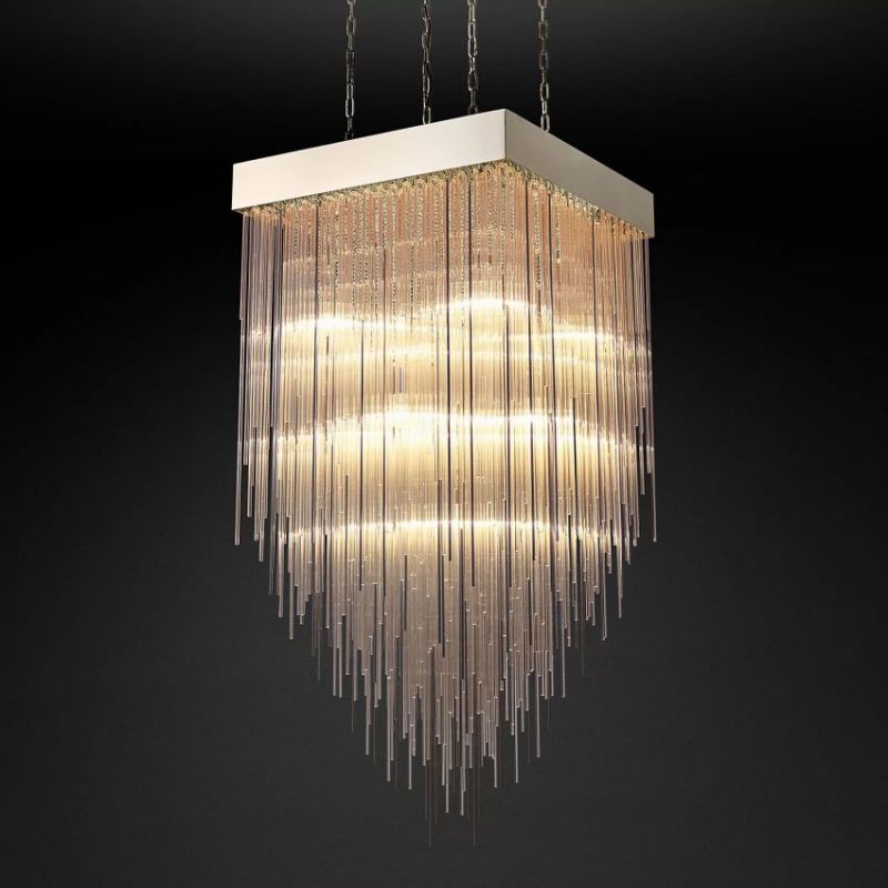 Casa Blown Glass Square Chandelier 30"