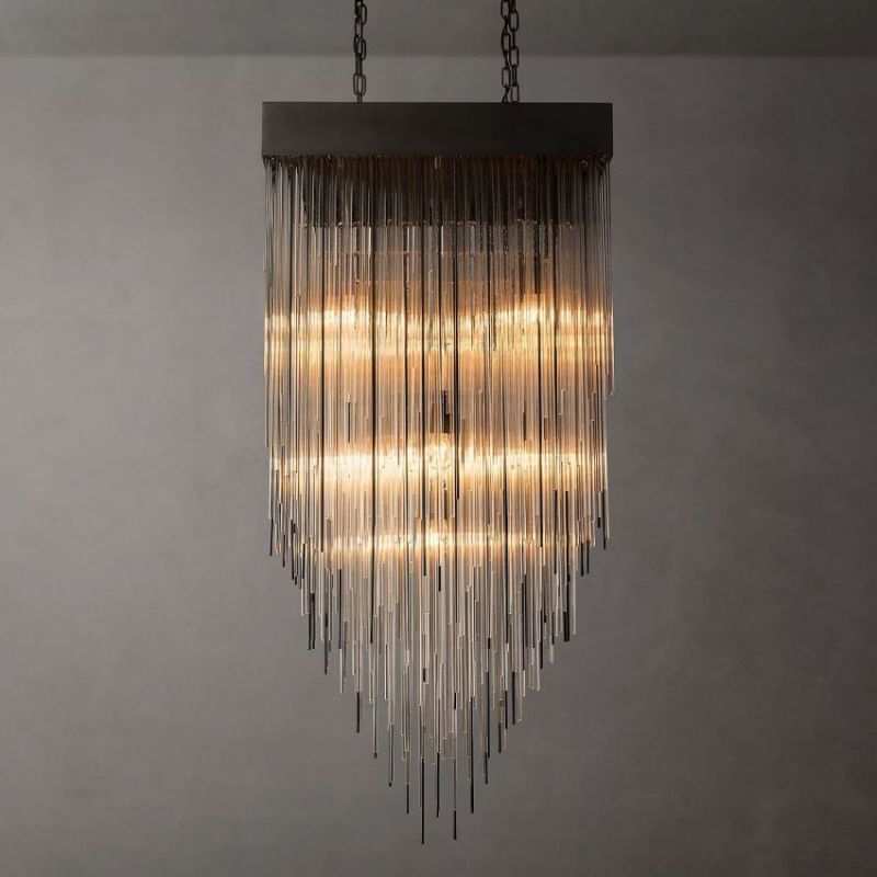 Casa Blown Glass Square Chandelier 30"