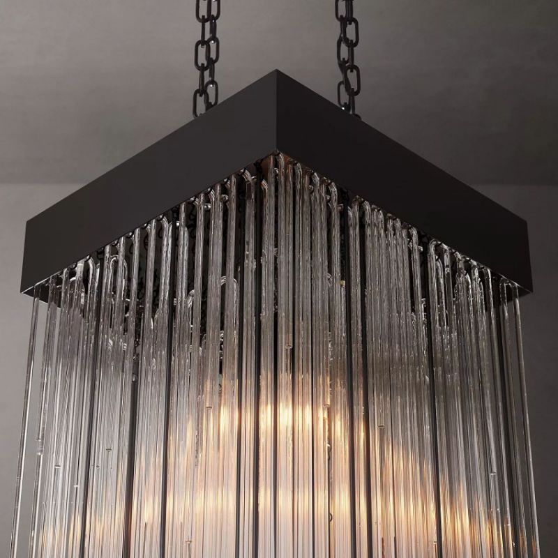 Casa Blown Glass Square Chandelier 30"