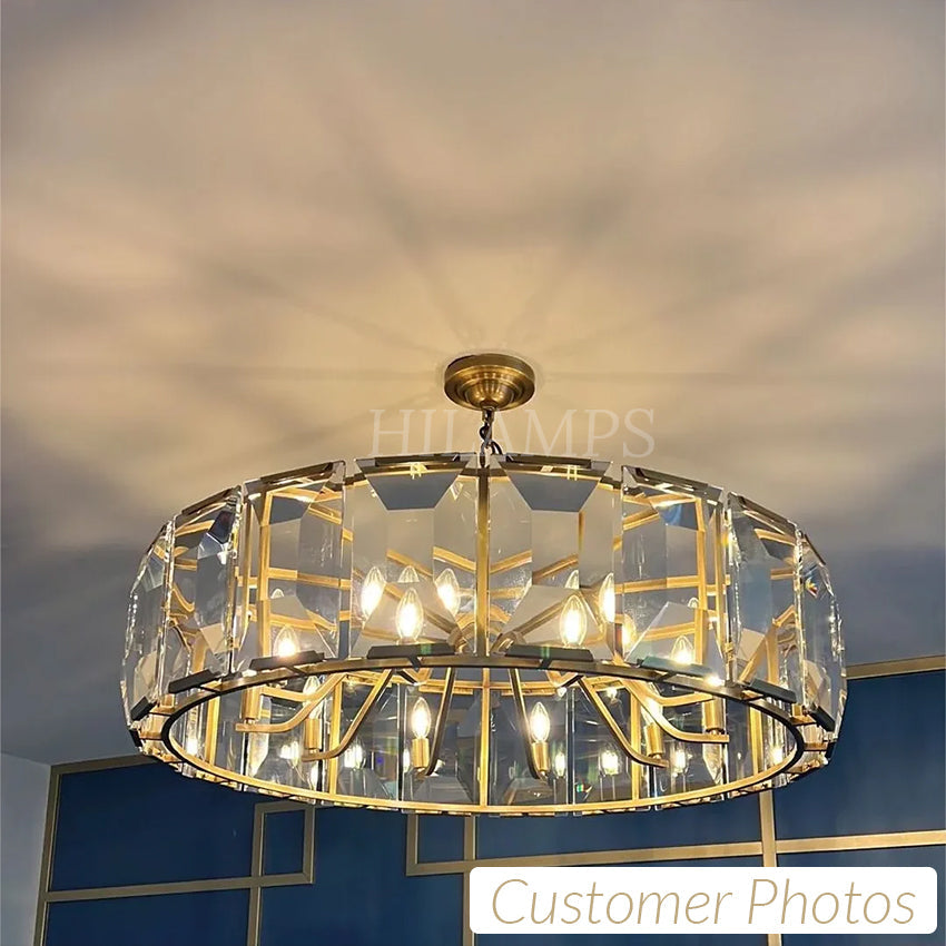 Harlow Calcite Round Chandelier 19"