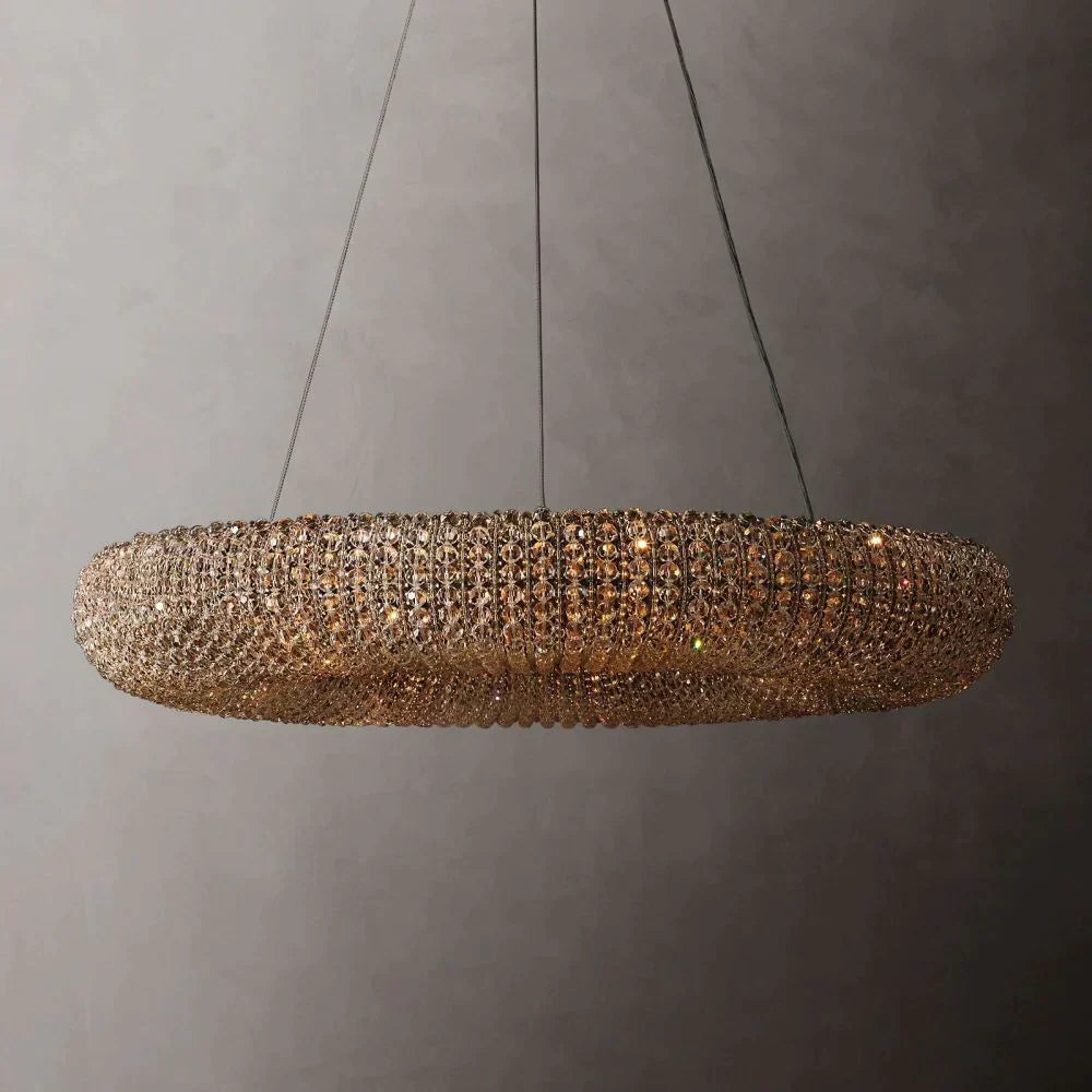 Halo Crystal Aperture Round Chandelier D32"