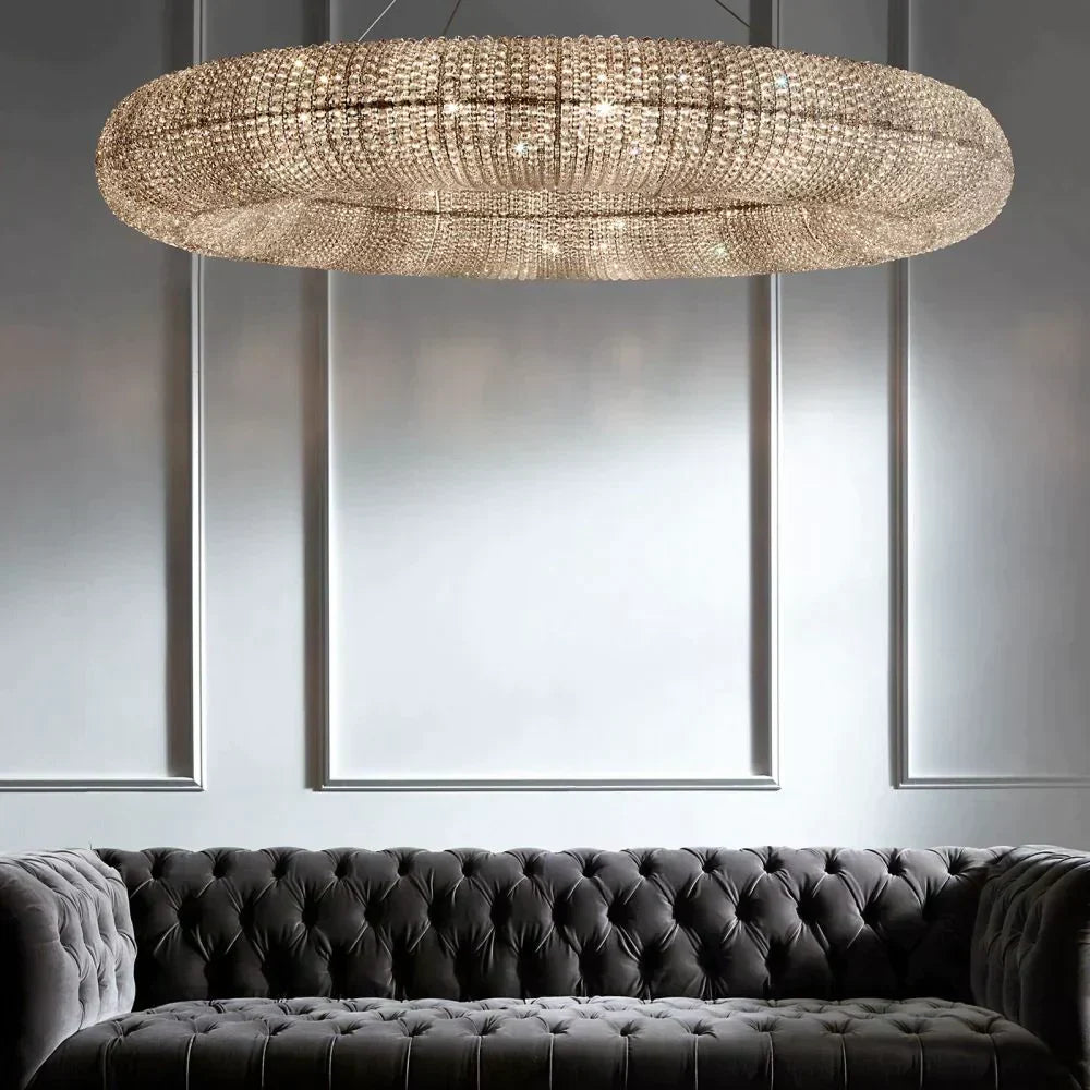 Halo Crystal Aperture Round Chandelier D32"