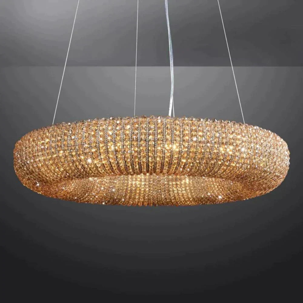 Halo Crystal Aperture Round Chandelier D59"