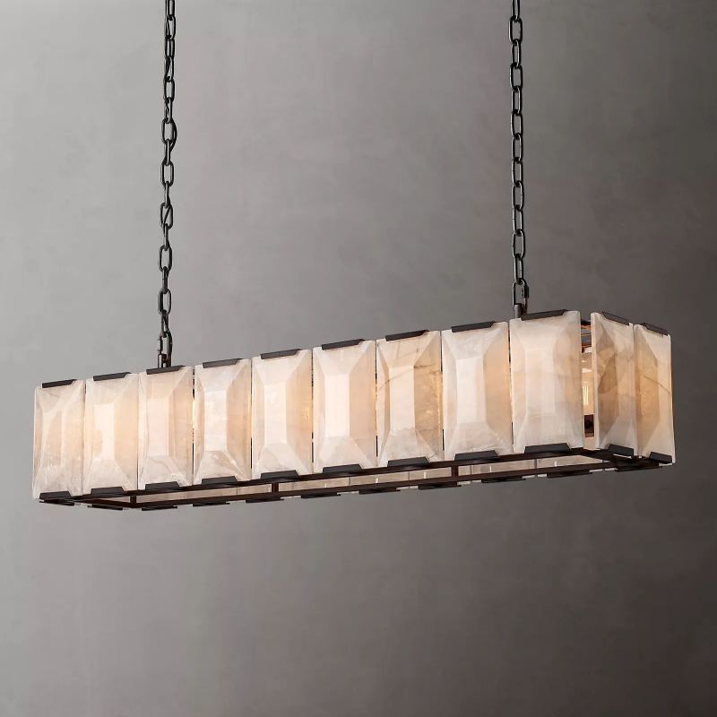 Harlow Calcite Rectangular Chandelier 62"