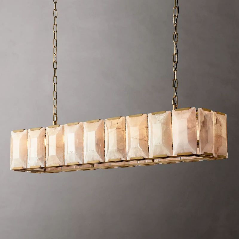 Harlow Calcite Rectangular Chandelier 62"