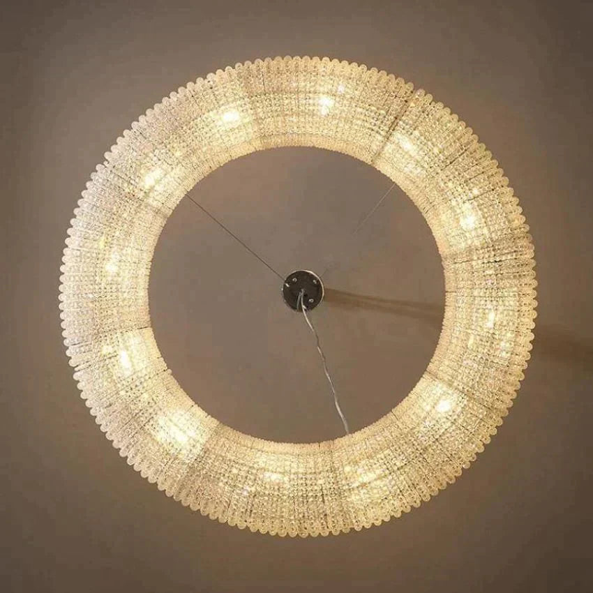 Halo Crystal Aperture Round Chandelier D32"