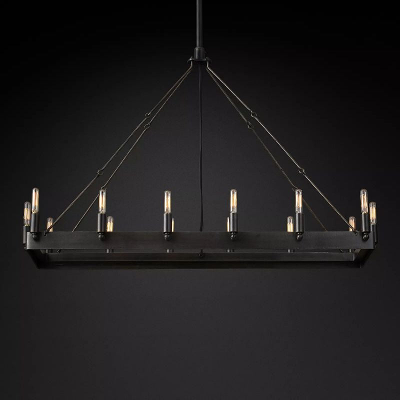 Camino Vintage Filament Rectangular Chandelier 41" 52"