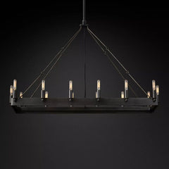 Camino Vintage Filament Rectangular Chandelier 41" 52"