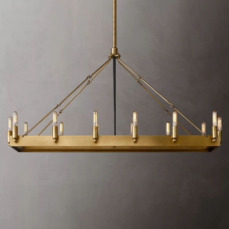 Camino Vintage Filament Rectangular Chandelier 41" 52"