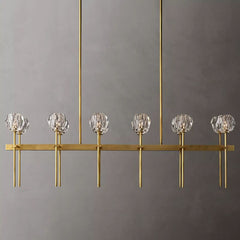 Boule Glass Double Linear Chandelier 60"