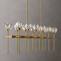 Boule Glass Double Linear Chandelier 60"