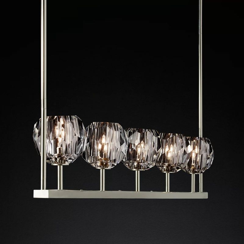 Boule Clear Glass Linear Chandelier 48"