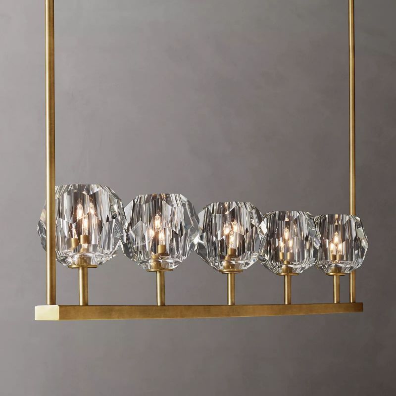 Boule Clear Glass Linear Chandelier 48"