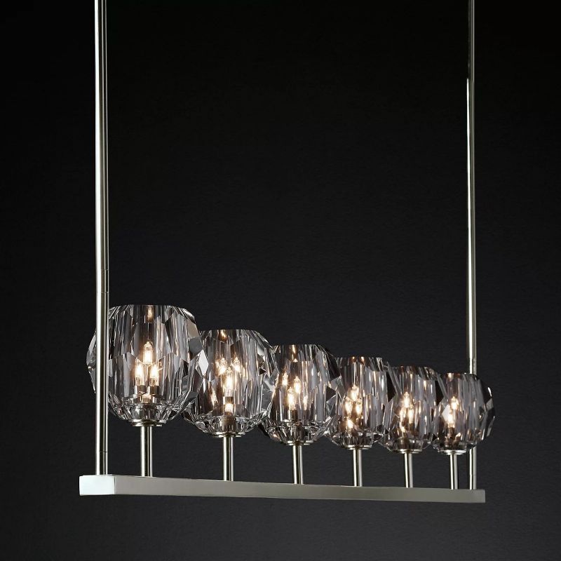 Boule Clear Glass Linear Chandelier 60"