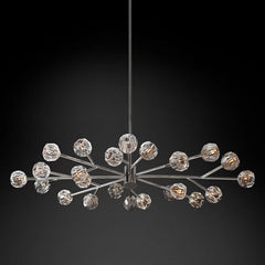 Boule Clear Glass Oval Chandelier 72" Over Dining Table