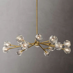 Boule Modern Clear Crystal Round Chandelier 48" Over Dining Table