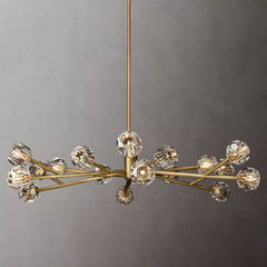 Boule Modern Clear Crystal Round Chandelier 60" Over Dining Table