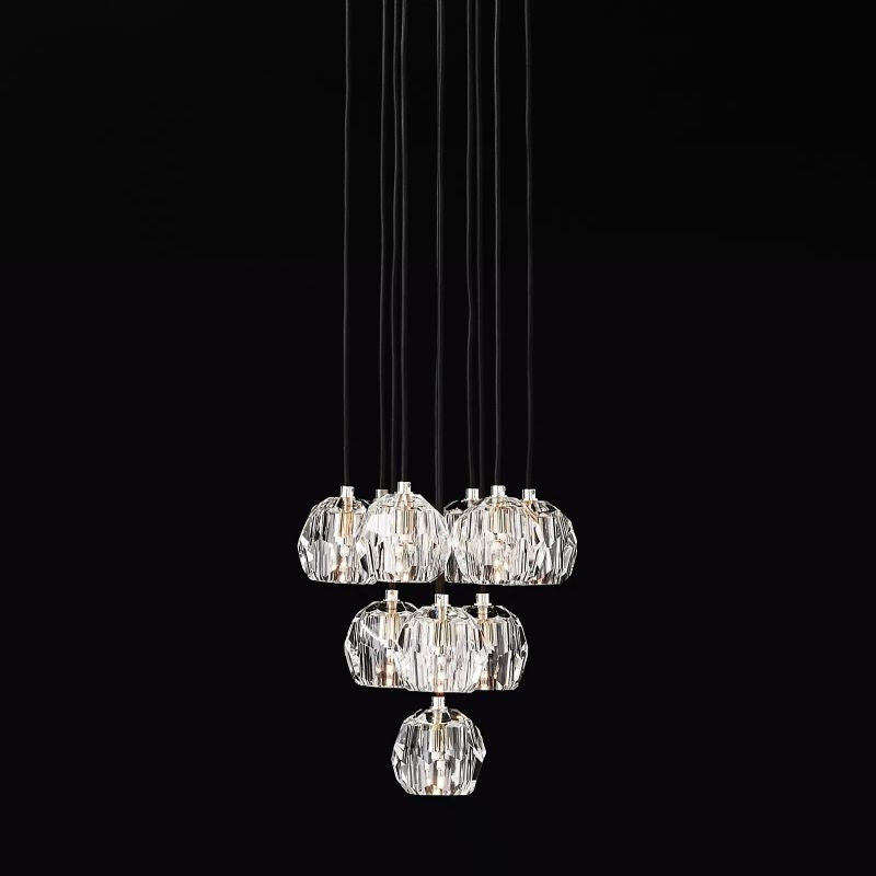 Boule Glass Round Cluster Chandelier 14"