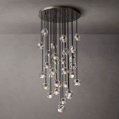 Boule Glass Round Cluster Chandelier 30"