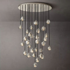 Boule Glass Round Cluster Chandelier 40"