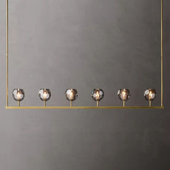 Boule Smoke Glass Linear Chandelier 60"