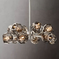 Boule Modern Smoke Crystal Round Chandelier 24" Over Dining Table