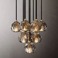 Boule Glass Round Cluster Chandelier 14"