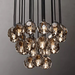 Boule Glass Round Cluster Chandelier 24"