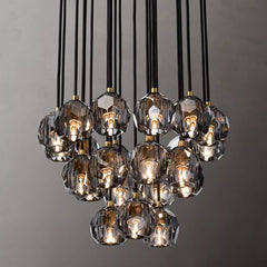 Boule Glass Round Cluster Chandelier 24"