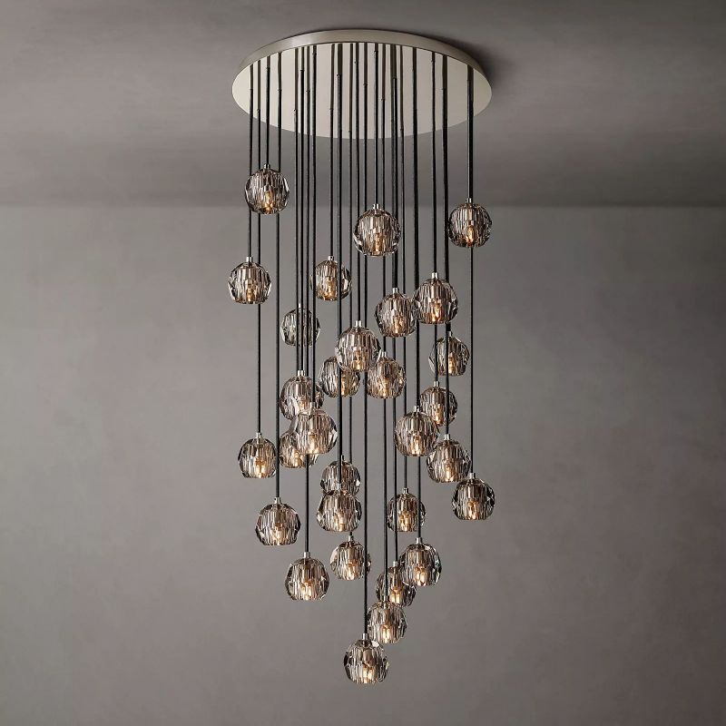 Boule Glass Round Cluster Chandelier 30"