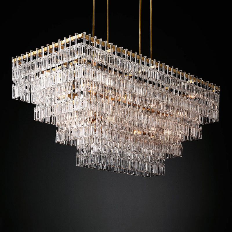 Marigna Four-Tier Rectangular Chandelier 72"