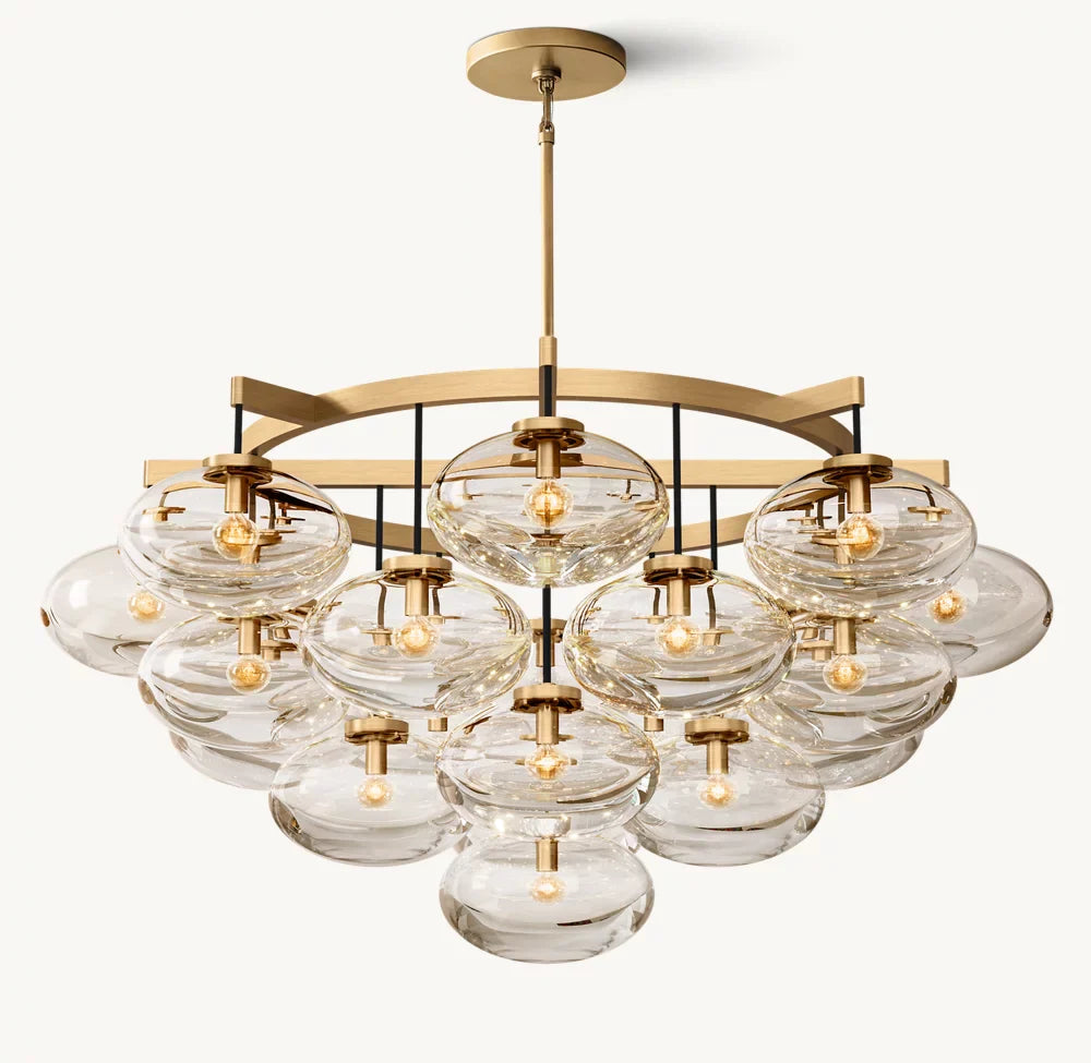 Cabrett Clear Glass Round Chandelier 48"