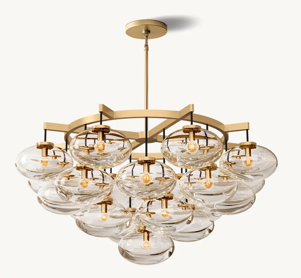 Cabrett Clear Glass Round Chandelier 48"