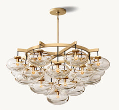 Cabrett Clear Glass Round Chandelier 48"