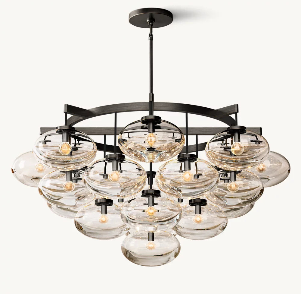 Cabrett Clear Glass Round Chandelier 48"