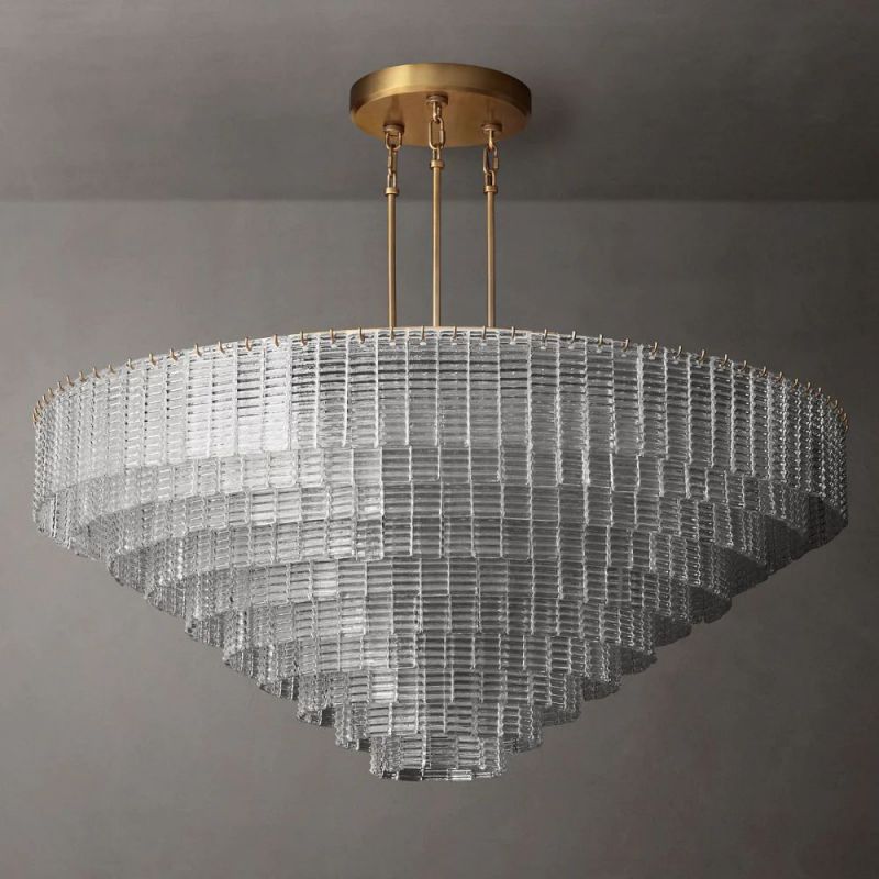 Sherlock Clear Glass Round Chandelier 65"