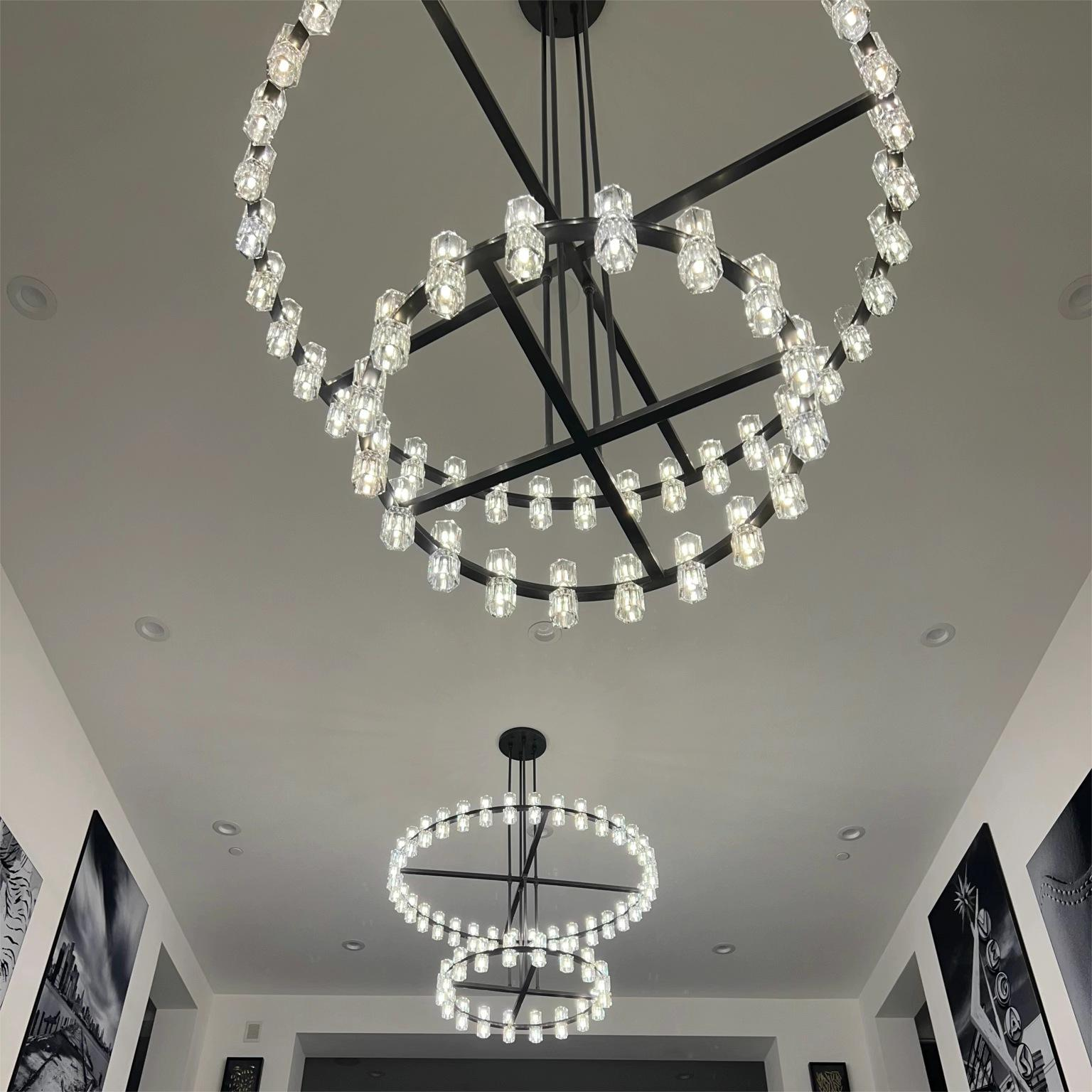 Arcachon Crystal Two-Tier Round Chandelier 60"